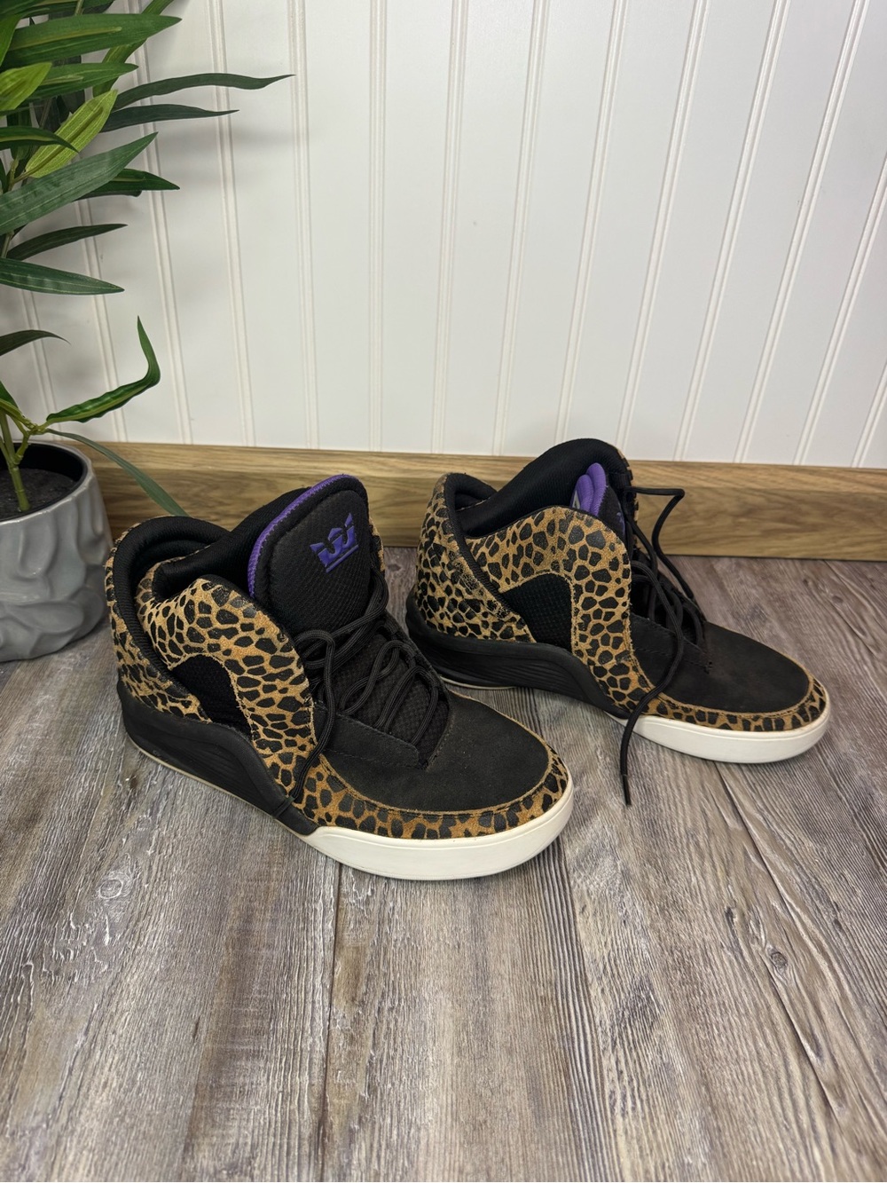 Supra Spectre Mens Lil Wayne x Chimera High Top Cheetah Suede Lace Sneakers 8